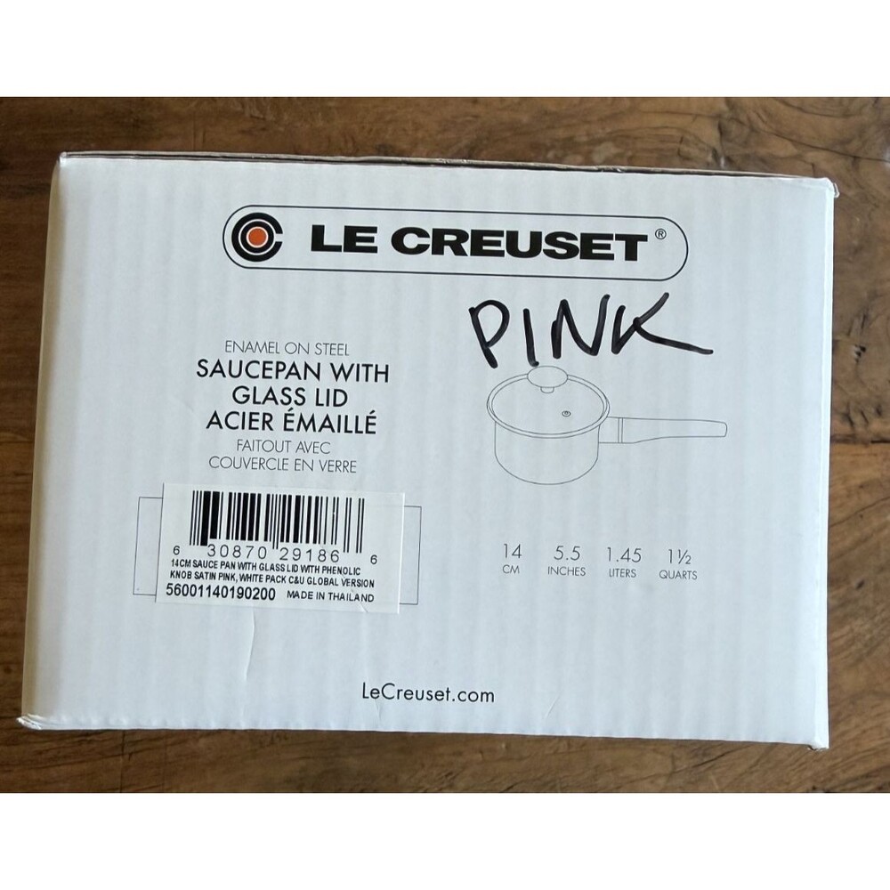 Le Creuset Enamel on Steel Saucepan with glass lid 5.5 in 1.5 qt Satin Pink NEW - Picture 13 of 16